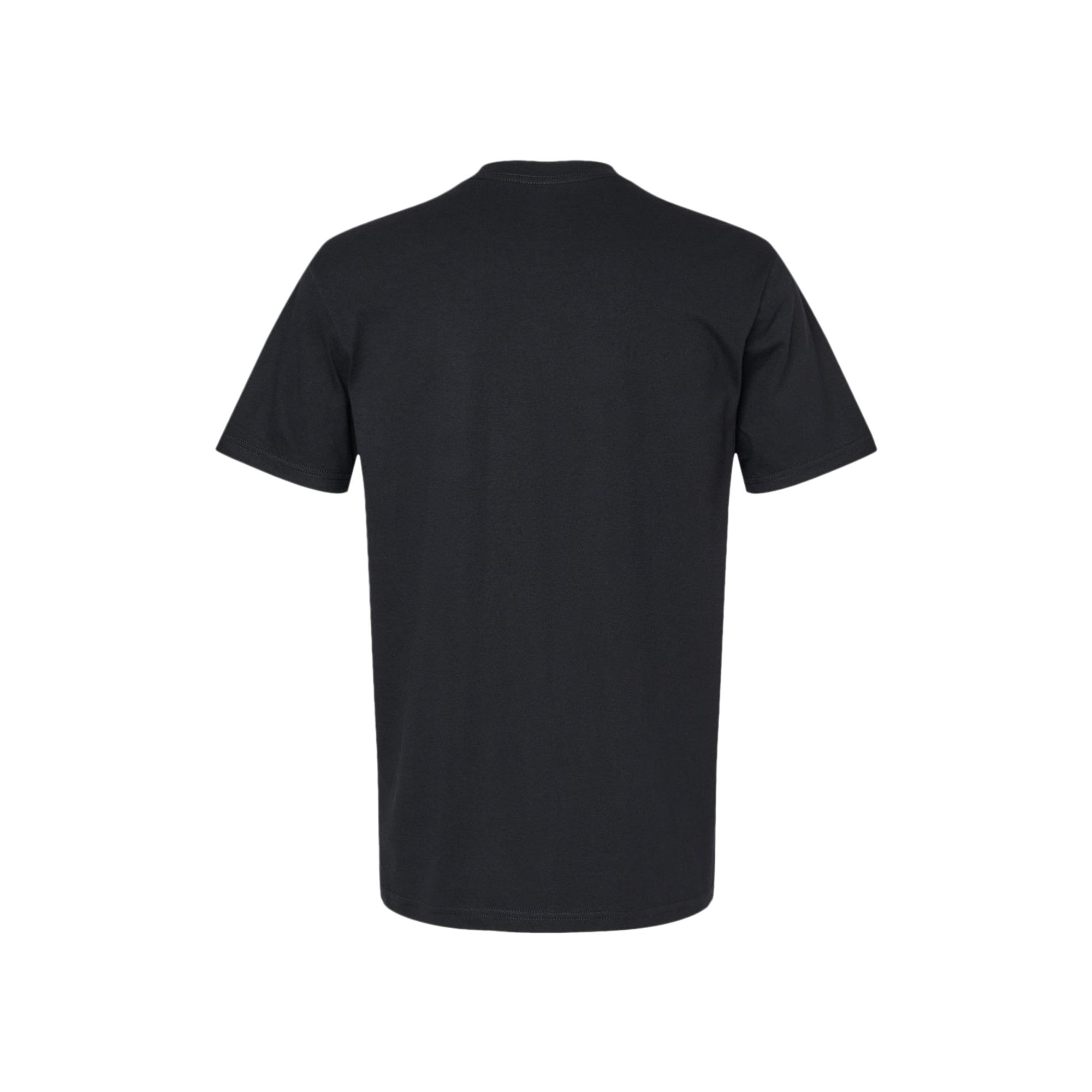 The back of a black T-shirt.
