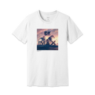 IMAX’s Exclusive Art featuring Godzilla and King Kong battling in the desert on a white T-shirt with a large IMAX logo, inspired by the movie Godzilla x Kong: The New Empire. Underneath, in small black letters is featured “Godzilla x Kong: The New Empire, Directed by Adam Wingard and Filmed for IMAX. 