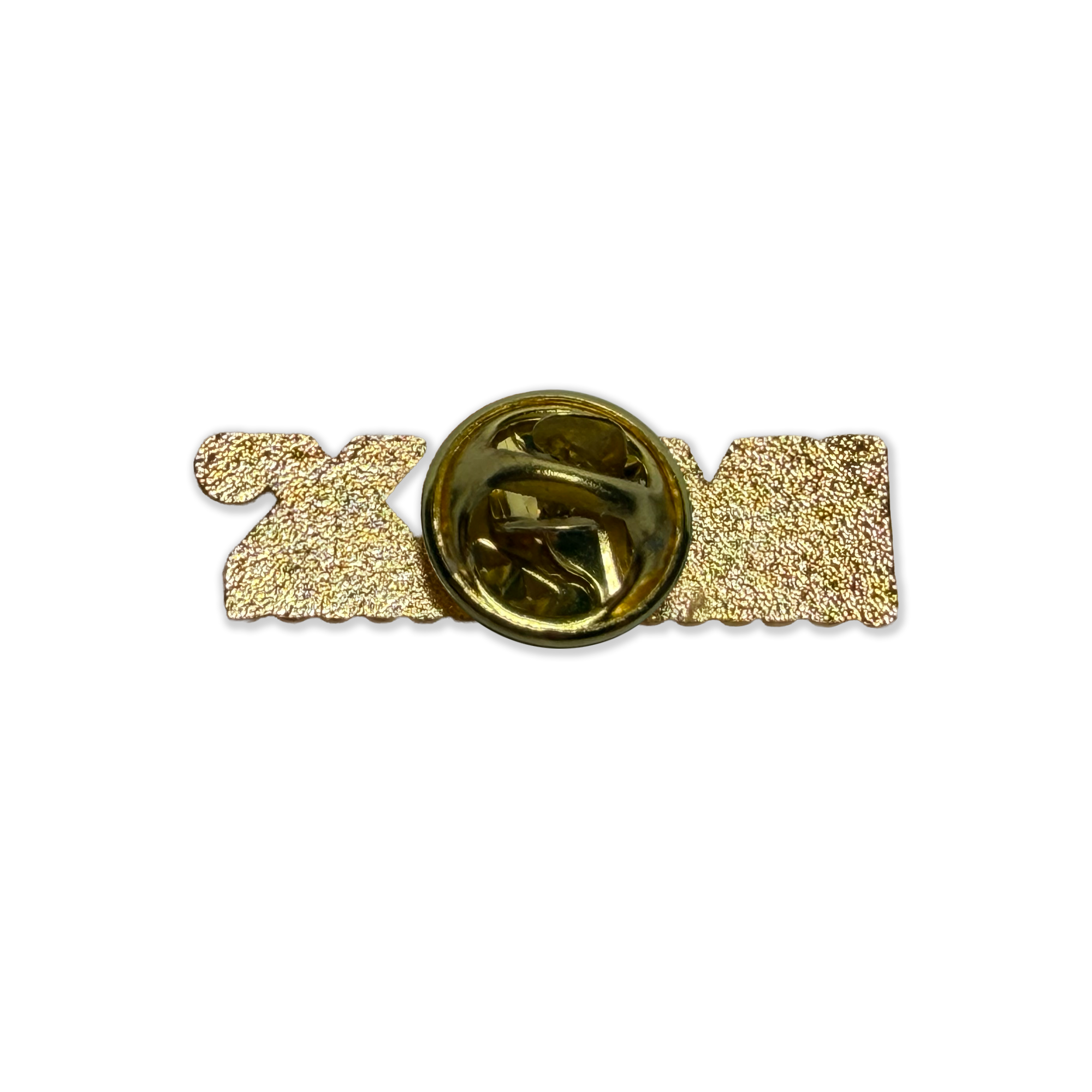 Back of the IMAX gold pin showing the butterfly clasp.