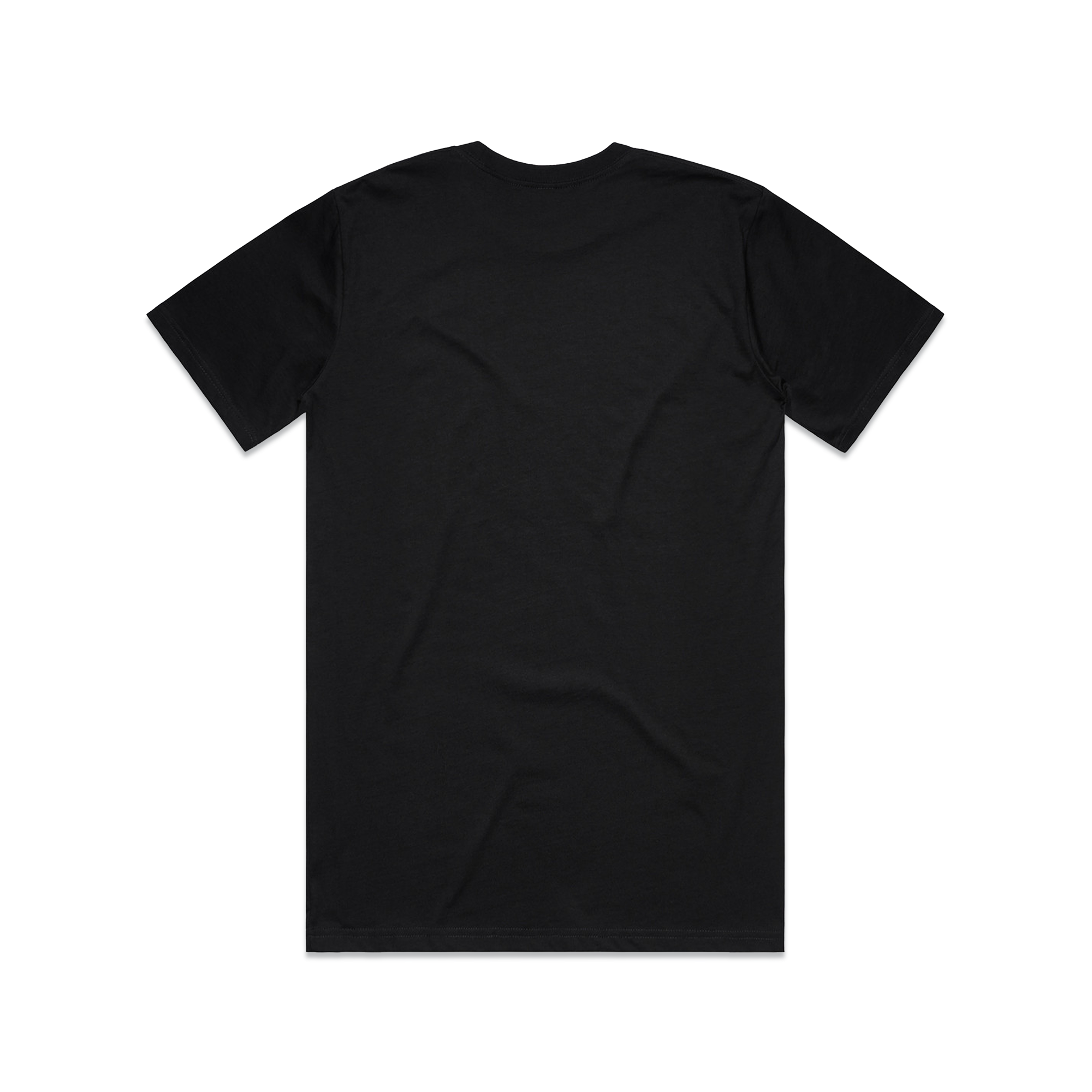 The back of a black T-shirt.