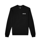 The front of a black crewneck sweatshirt with the Filmed for IMAX logo on the chest.