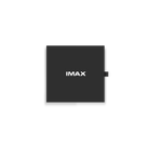 A small, black box with a white IMAX logo on the front. 