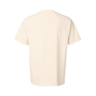 Back of a Cream short sleeve T-shirt with a classic crewneck fit