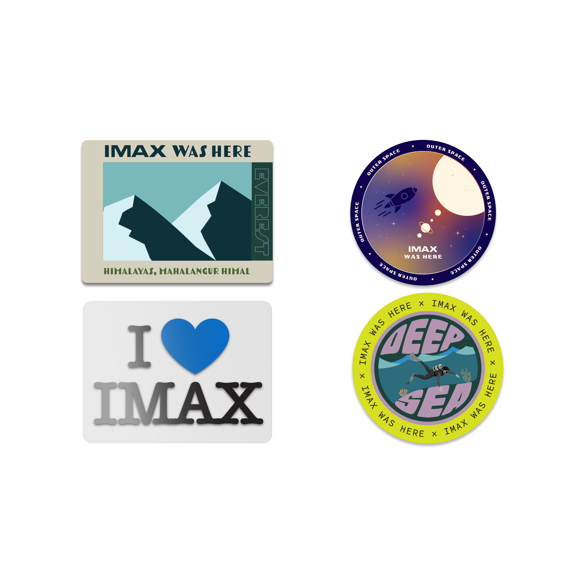 A few stickers from the pack side by side.