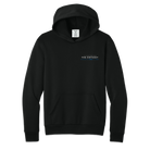 Black hoodie with 'The Odyssey' logo on a white background