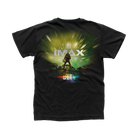 Black IMAX T-shirt with Project Hail Mary mission patch on the front and “Filmed for IMAX” astronaut graphic on the back.