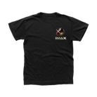 Black IMAX T-shirt with Project Hail Mary mission patch on the front and “Filmed for IMAX” astronaut graphic on the back.