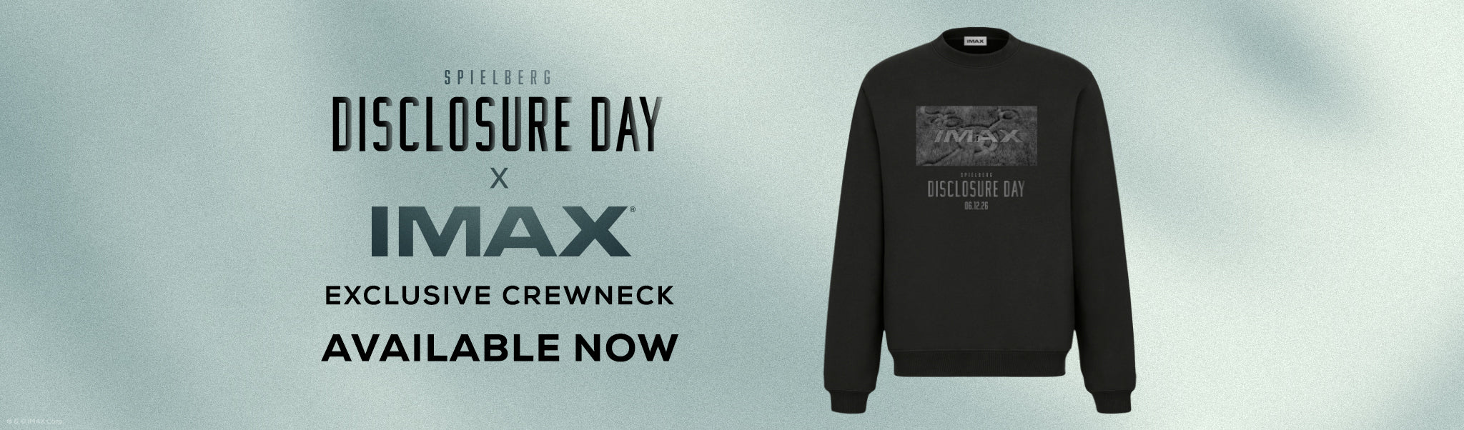 Black crewneck sweatshirt with text on a gray background